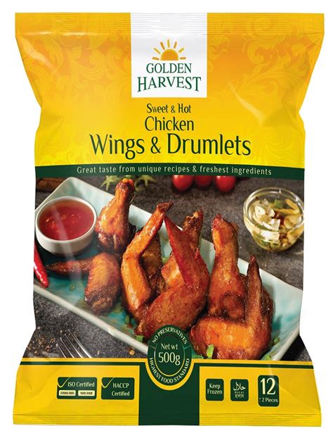 Golden Harvest Sweet & Hot Wings and Drumlets (500g)