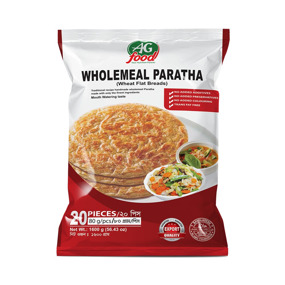 AG Food Wholemeal Paratha – 1600g (20 pieces)