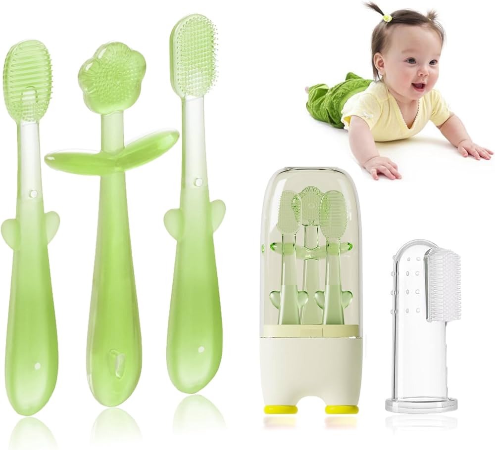 Silicone Baby Toothbrush – Finger & Training Brush Set