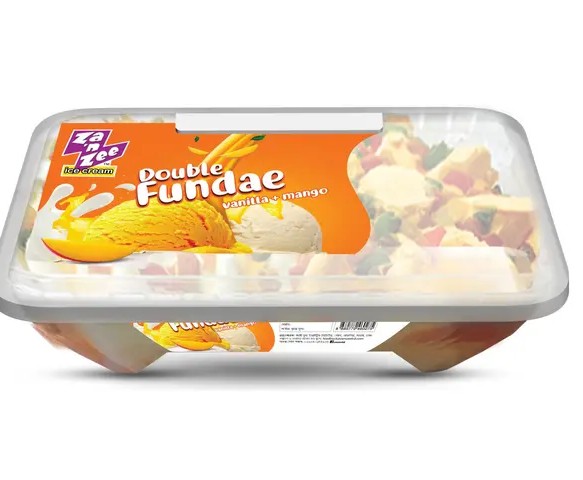 Za 'n Zee Double Fundae Vanilla & Mango Ice Cream 1L