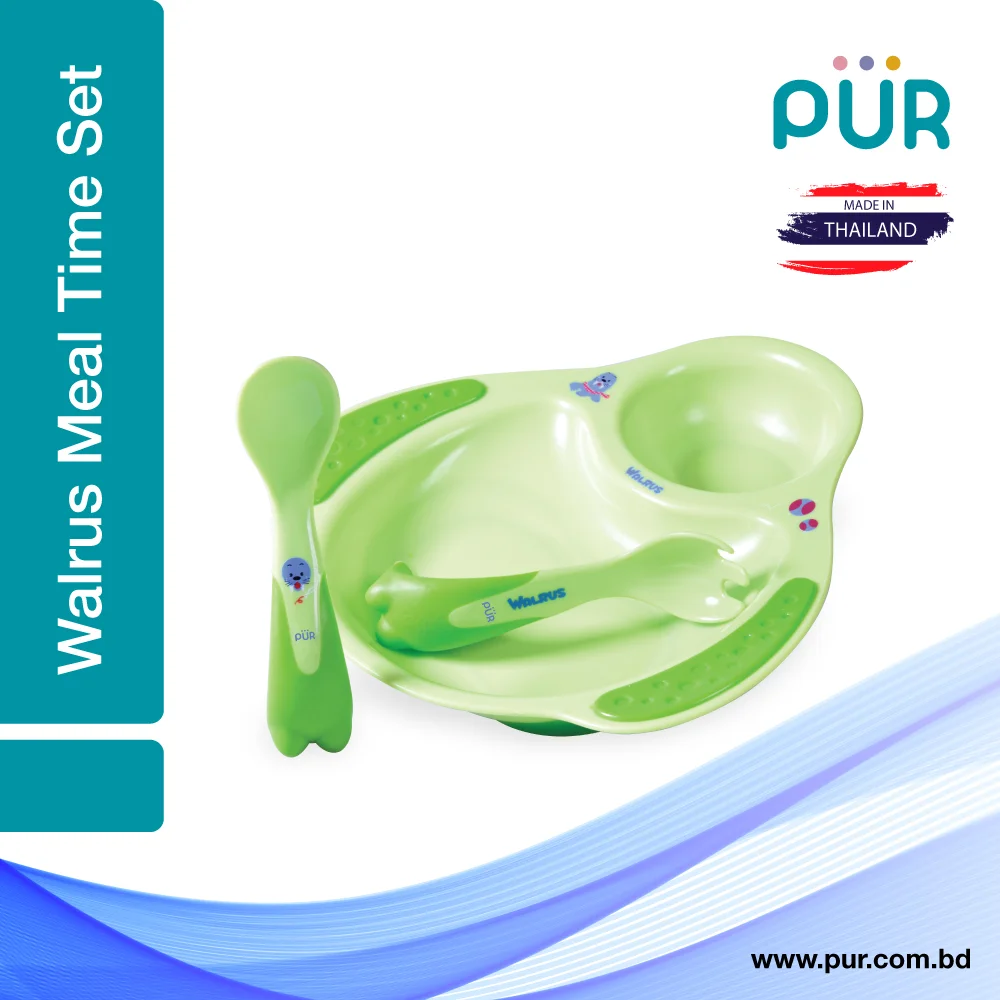PUR Walrus Meal Time Set – Plate & Cutlery (Model 5501)