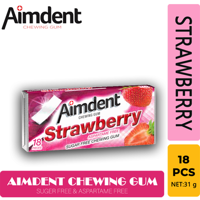 Aimdent Strawberry Sugar-Free Chewing Gum-18pcs