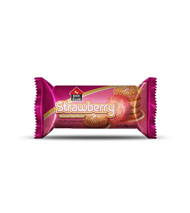 Bisk Club Strawberry Cream – Cream Filled Biscuit