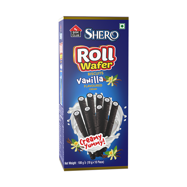 SHERO Roll Wafer Biscuits Vanilla – 100gm